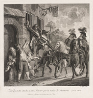 KG 12952
<br/>
Don Quichot hangt aan de tralies van een raam
<br/>
<em>Joullain, François (1697-1778)</em>